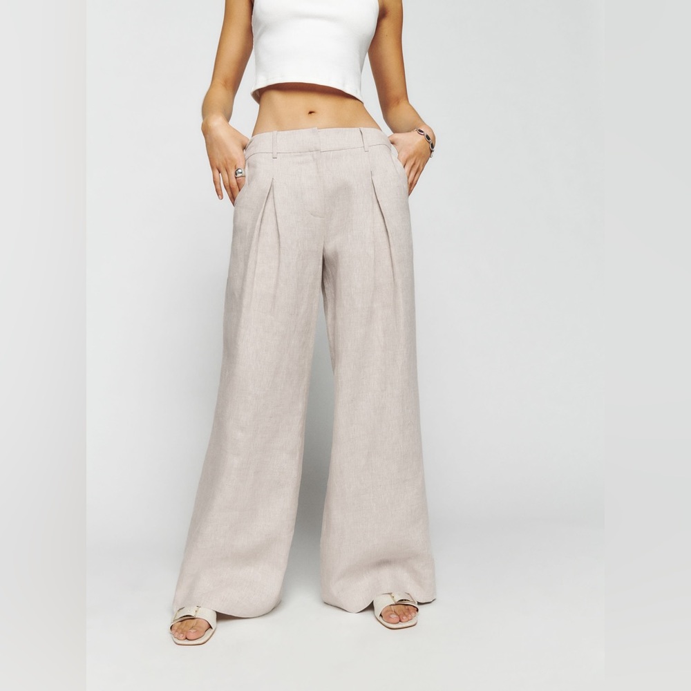 Reformation Asher Linen Low Rise Pant NWT